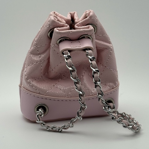 Labubu Pink Mini Bag with Charm and quilted backpack - Picture 3 of 5